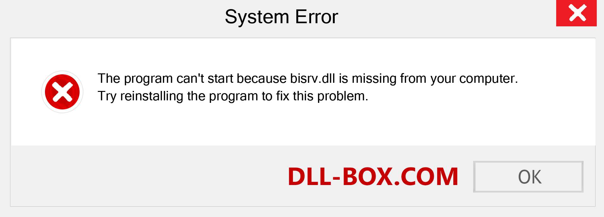  bisrv.dll file is missing?. Download for Windows 7, 8, 10 - Fix  bisrv dll Missing Error on Windows, photos, images